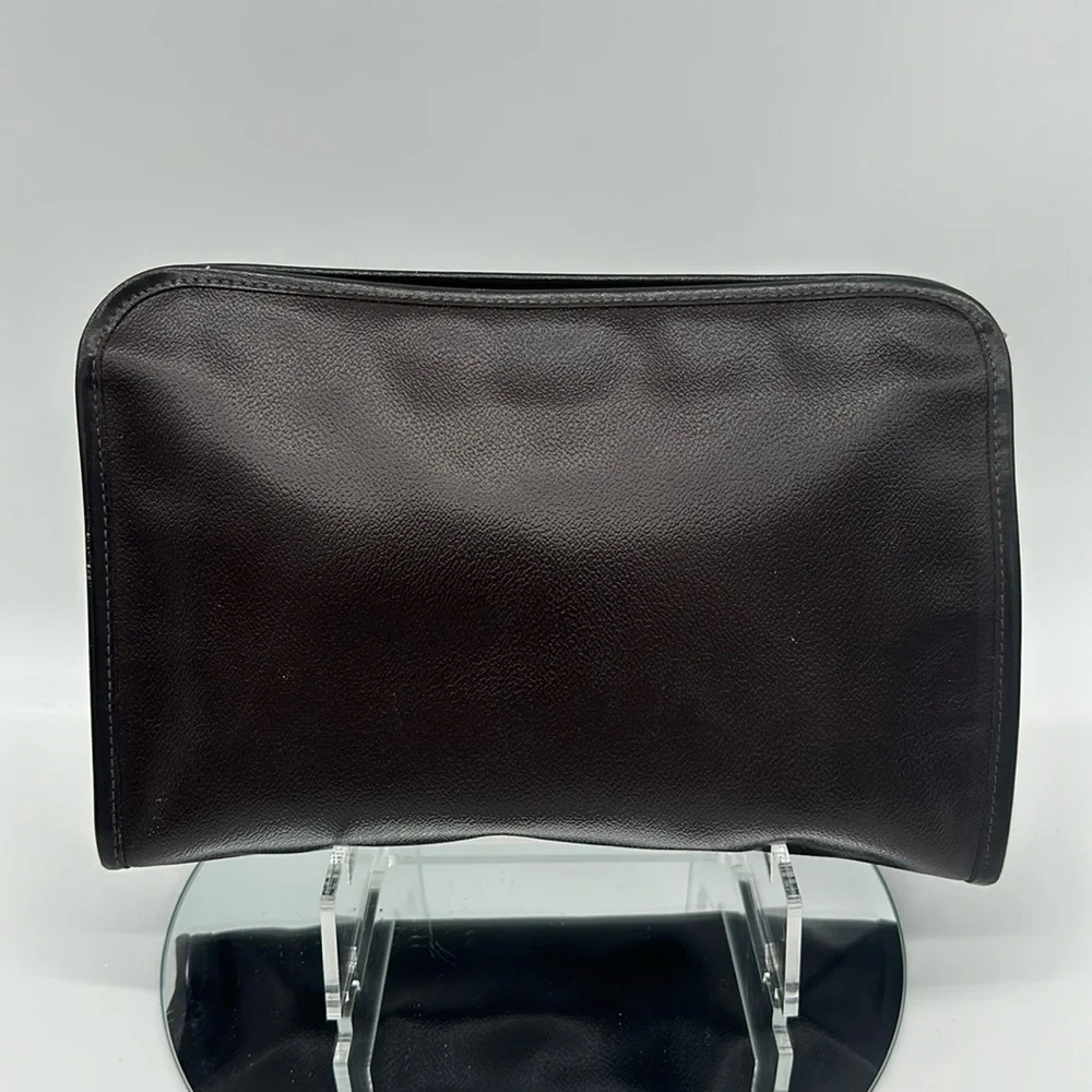 Vintage Mario Valentino Dark Brown Leather Clutch Portfolio Made in Italy